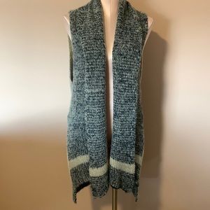 ACRYLIC Super Soft Blue/ Grey Mix Winter Vest- No Brand- One Size- Like New